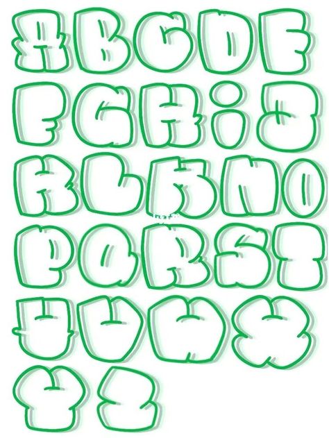 Alfabet Font, Graffiti Lettering Alphabet, Graffiti Art Letters, Lettering Styles Alphabet, Graffiti Text, Desain Buklet, Graffiti Words, Graffiti Lettering Fonts, Graffiti Writing