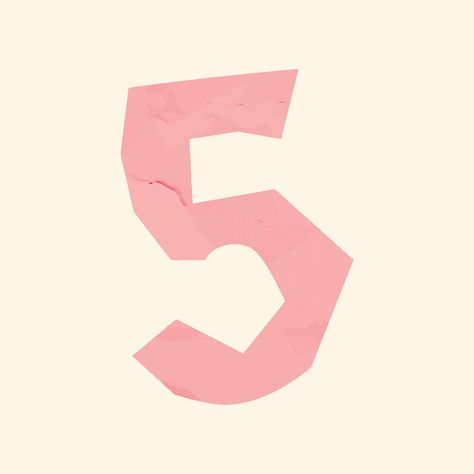 Number 5 font paper cut vector typography | free image by rawpixel.com / NingZk V. Aesthetic Numbers, Scorpio Party, Number Quotes, Logo Online Shop, Fonts Lettering, Wreath Clip Art, Fun Typography, Number Fonts, Typography Designs