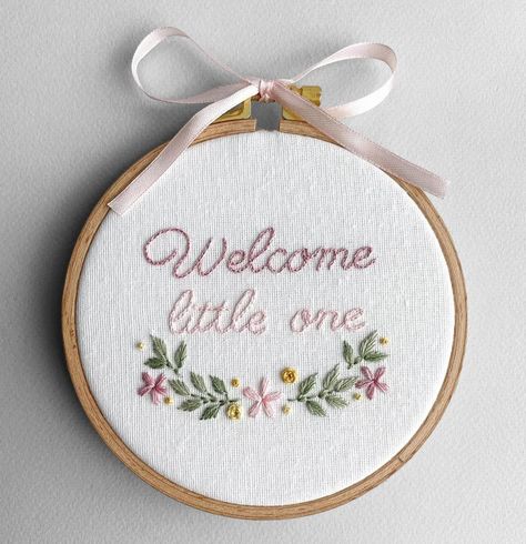 Introducing Our Little Bundle of Joy: Welcome Baby Embroidery Hoop – Where Every Stitch Tells a Story of Love and Wonder! 🍼✨ #NewBeginnings #BabyJoy #thecraftsquad25 Baby Embroidery Hoop, New Baby Embroidery, Wedding Embroidery Hoop, Welcome Embroidery, Welcome Home Baby, Wedding Embroidery, Baby Embroidery, Baby Footprints