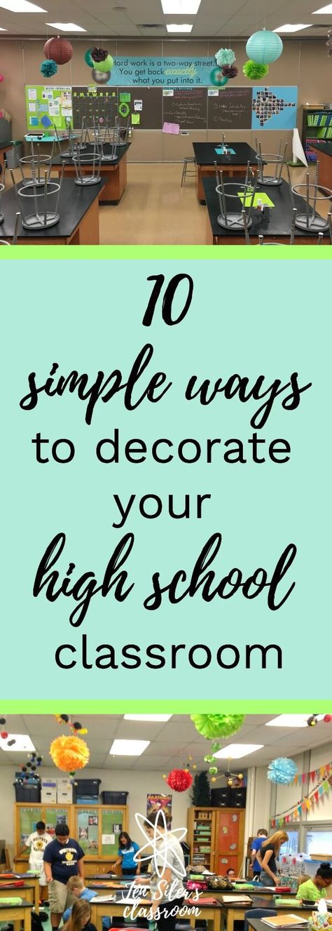 10 simple ways to decorate your high school classroom Classroom Organization High School, High School Science Classroom, High School History Classroom, School Doodle, Middle School Science Classroom, Science Classroom Decorations, Classroom Decor High School, Biology Classroom, High School Biology