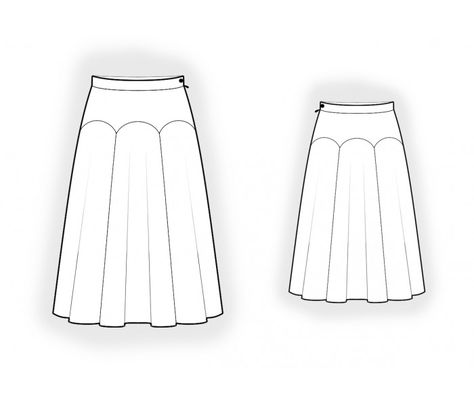 Skirt With Shaped Yoke - Sewing Pattern #2066. Made-to-measure sewing pattern from Lekala with free online download. Yoke Skirt Design, Yoke Skirt Pattern, Paneled Skirt Pattern, Skirts Sewing Patterns, Skirt With Yoke, Yoke Skirt, Bridal Sewing Patterns, Coat Pattern Sewing, Big Shoulders