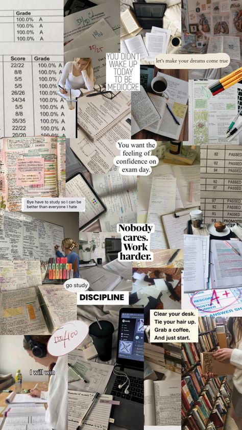 Study Motivation Collage, Motivation Collage, Collages Wallpaper, Aesthetic Collages, Motivation Aesthetic, Habit Tracker Bullet Journal, Vision Board Wallpaper, Study Aesthetic, Academic Motivation