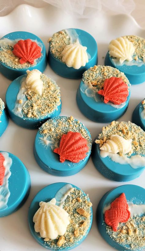 Cake Pucks, Beach Theme Birthday, Ocean Theme Birthday, Cake Bites, Birthday Desserts, Fancy Desserts, Teen Birthday, Ocean Themes, Cold Process Soap