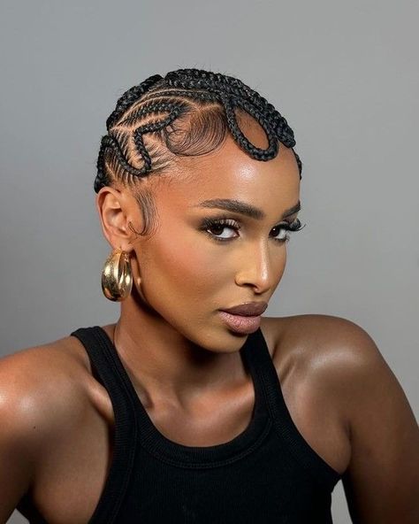 Summer Hair Ideas Black Women, Bald Braids Black Women, Bald Head Braids Style, Bald Braided Hairstyle, Baldheaded Braids, Bald Cornrows, Flat Braids Hairstyles, Braided Bald Head, Bald Head Braids