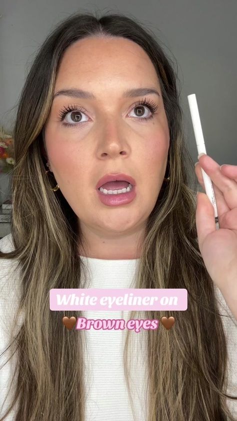 Eyeliner tips - everytime i try white eyeliner on my waterline i look ... | white eyeliner | TikTok White Eyeliner Hacks, White Eyeliner Under Eye, White Eyeliner Makeup Waterline, Water Line Eyeliner, White Waterline Makeup, White Eyeliner Waterline, White Waterline, Eyeliner Under Eye, Waterline Eyeliner