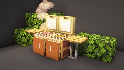 Minecraft Coffee Table, Minecraft Table Design, Minecraft Chair Ideas, Minecraft Table Ideas, Chair Minecraft, Crafting Table Minecraft, Minecraft Table, Minecraft Living Room, Table Minecraft