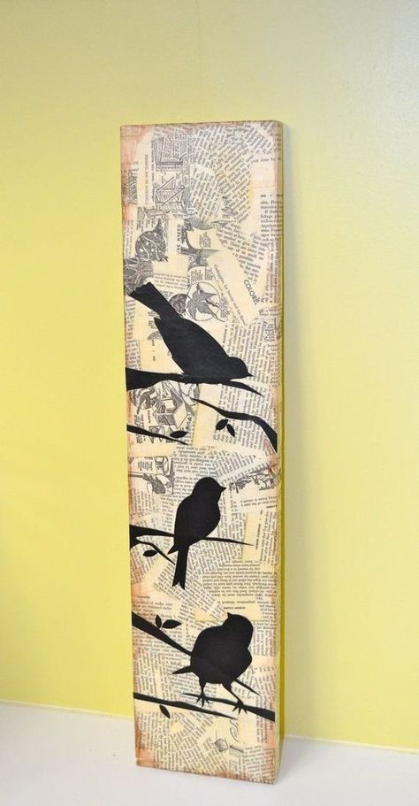 Vogel Silhouette, Bird Silhouettes, Newspaper Art, Painting Media, Bird Silhouette, Art Abstrait, Modern Art Abstract, 귀여운 동물, Bird Art