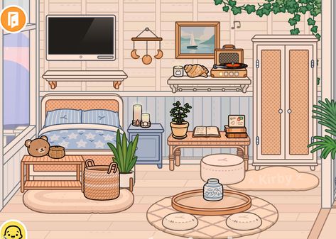 Bedroom 🎀 Toca Boca Room Ideas Bohemian House Bedroom, Toca Boca Costal Bedroom, Toca Boca Costa Villa House Ideas, Toca Bedrooms Ideas, Toca Boca Room Ideas Coastal Villa, Toca Boca Room Ideas Bedroom, Toca Life Bedroom Ideas, Toca Boca Teen Room Ideas, Bedroom Ideas Toca Boca