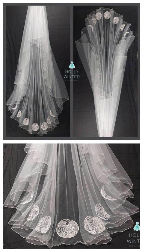 Moon Goddess Wedding Dress, Astrology Wedding Dress, Wicca Wedding Dress, Witchy Wedding Dress White, Non Traditional Wedding Veils, Celestial Wedding Accessories, Sun And Moon Wedding Dress, Moody Wedding Reception Decor, Moon Themed Wedding Dress