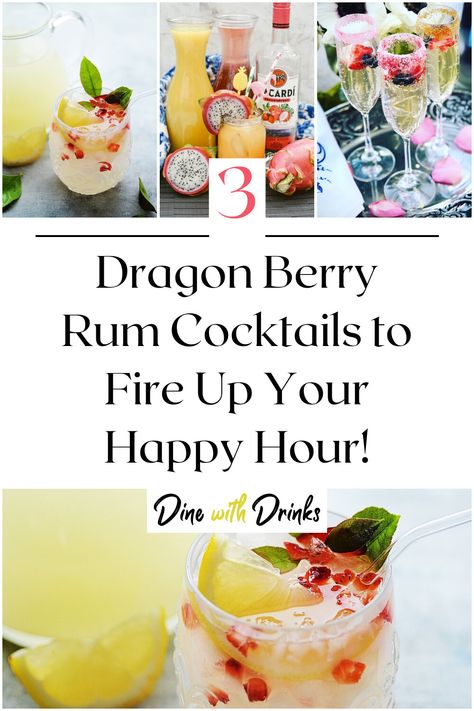 Collage of 4 dragon berry rum cocktails. Dragon Berry Rum Recipes, Dragon Berry Rum Drinks, Dragon Berry Bacardi Drinks, Dragonberry Rum Drinks, Patron Drinks, Bacardi Drinks, Starburst Drink, Rum Mixed Drinks, Easy Mixed Drinks