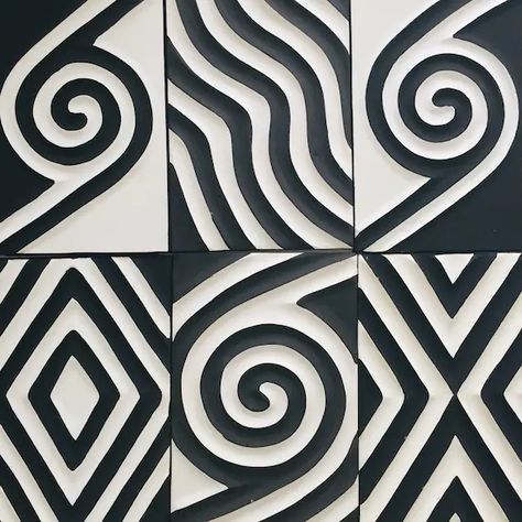 Imigongo Patterns, Rwanda Art, Rwandan Culture, School Wall Art, Snow Flakes Diy, African Art Paintings, Diy Printing, Rug Ideas, African Textiles