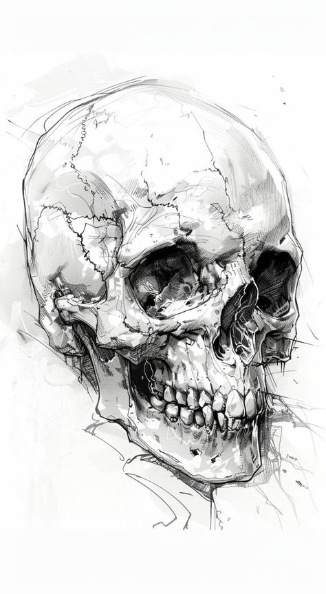 Scientific Skull Illustration, Shaded Skull Drawing, Anatomical Skull Drawing, Animal Skull Drawing, Human Skull Drawing, Skull Drawing Sketches, Tattoo Skulls, Drawn Skull, Skull Drawings