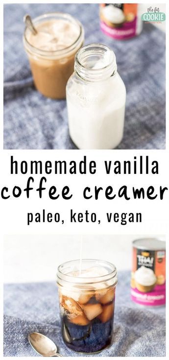 Paleo Coffee Creamer, Vegan Coffee Creamer, Dairy Free Coffee Creamer, Diy Coffee Creamer, Paleo Coffee, Keto Coffee Creamer, Gluten Free Coffee, French Vanilla Creamer, Keto Coffee Recipe