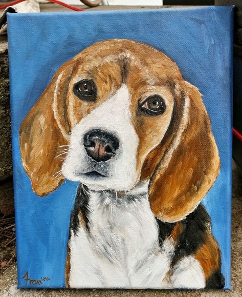 Easy Beagle Painting, Beagle Dog Painting, Beagle Acrylic Painting, Beagle Painting, Beagle Art, Pop Art Canvas, Canine Art, Dog Things, Dog Painting