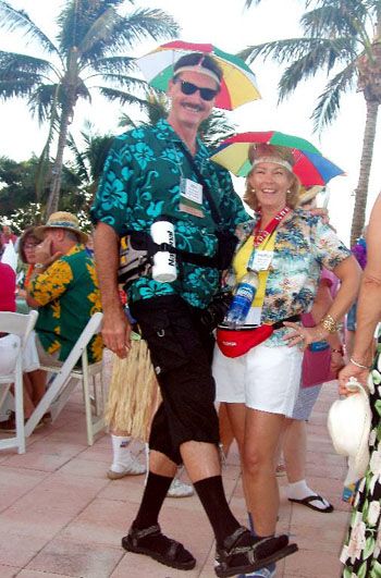 Tacky tourist pool party? Pool Party Costume Ideas, Tourist Outfit Costumes, Tacky Halloween Costumes, Luau Costume Women, Tacky Tourist Party Decorations, Retired Costume Ideas, Tacky Disney Tourist Outfit, Florida Tourist Costume, Tourist Theme Party