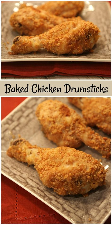 Easy Baked Chicken Drumsticks recipe from RecipeGirl.com #easy #baked #chicken #drumsticks #recipe #RecipeGirl #familyfriendly #dinner Drumstick Recipes Baked, Chicken Drumsticks Recipe, Baked Breaded Chicken, Easy Baked Chicken Breast, Crispy Baked Chicken Thighs, Drumsticks Recipe, Crispy Oven Baked Chicken, Juicy Baked Chicken, Baked Chicken Drumsticks