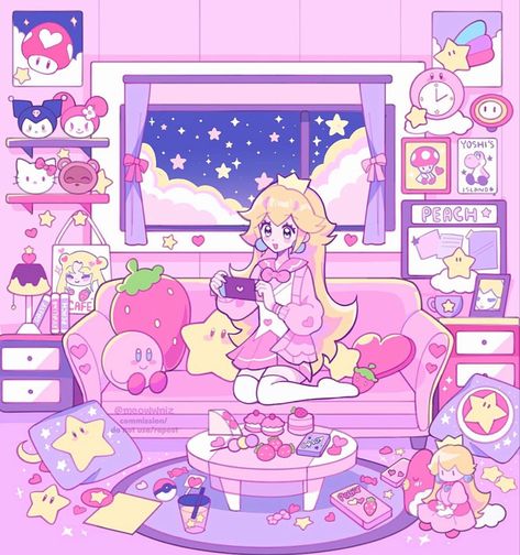 Peach Rosalina, Peach Room, Super Princess Peach, Super Mario Princess, Super Princess, Mario Fan Art, Nintendo Princess, Disney Cute, Nintendo Fan Art