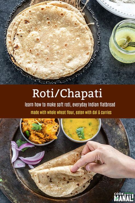 How To Make Roti, Roti Recipe Indian, Soft Roti, Shrikhand Recipe, Chapati Recipes, Indian Flatbread, Homemade Tortilla, Brown Food, Roti Recipe