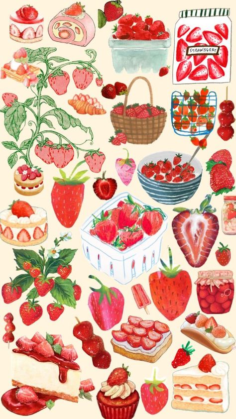 Confira os shuffles de sophiavlin strawberry collage #moodboard #strawberry #pink #red #aesthetic #iphonewallpaper Strawberry Collage, Pink Red Aesthetic, Fruit Collage, Collage Moodboard, Strawberry Pink, Fruit Wallpaper, Iphone Wallpaper Themes, Phone Wallpaper Patterns, Cute Patterns Wallpaper