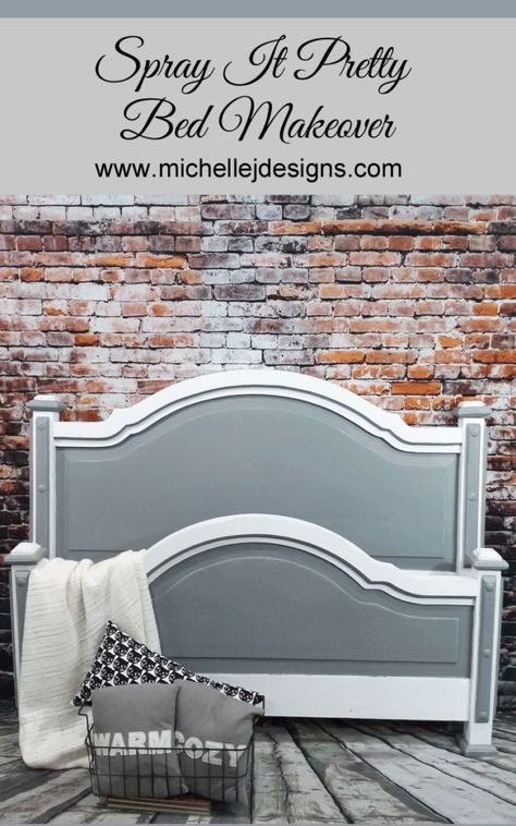 A Pretty Headboard That Will Make Your Head Spin :http://michellejdesigns.com/a-pretty-headboard-that-will-make-your-head-spin/ Tjoko Paint Ideas Bedroom, Paint Headboard Ideas, Chalk Paint Headboard Ideas, Painting Headboard Ideas, Painted Headboard Ideas, Refurbished Headboard, Homemade Headboards, Pretty Headboard, Headboard Makeover