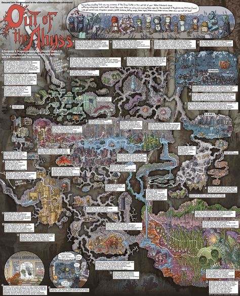 OUT OF THE ABYSS Walkthrough Poster Out Of The Abyss, Pen And Paper Games, Jason Thompson, Fantasy Map Making, Map Ideas, Fantasy World Map, Tabletop Rpg Maps, Fantasy Maps, Dnd Dragons