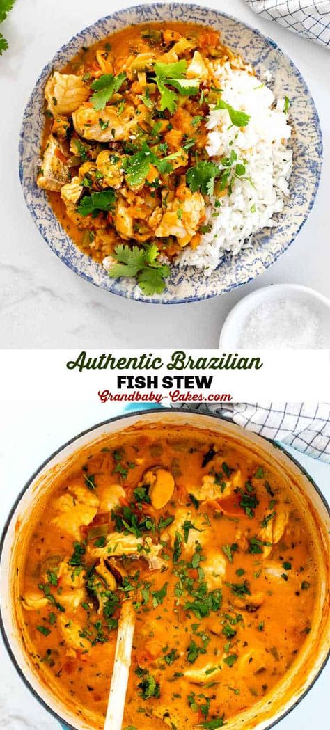 Moqueca Recipe, Stew Fish, Brazilian Fish Stew, Soup Seafood, Fish Stew Recipes, Seafood Stew, Fish Stew, Peri Peri, Fish Soup