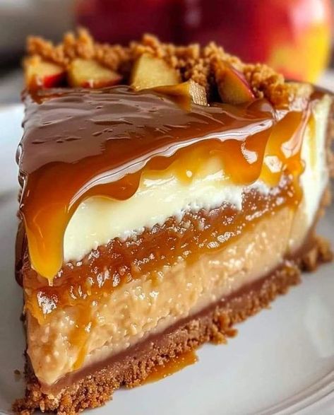 Caramel Apple Cheesecake Recipes, Optimal Recipes, Apple Cheesecake Recipes, Caramel Apple Cheesecake, Apple Cheesecake, Homemade Apple Pies, Creamy Desserts, Apple Pies Filling, Creamy Cheesecake