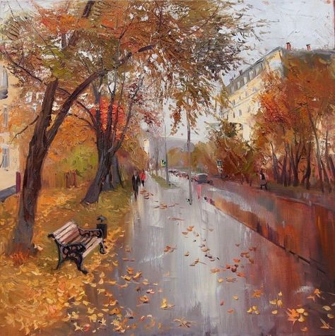 Buddhist Art Drawing, Artist Palette, 수채화 그림, Autumn Painting, Paint And Sip, Impressionist Paintings, Impressionist Art, Night Art, Fall Pictures