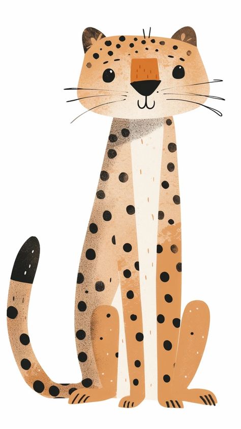 Image Leopard Cute Drawing, Preschool Creative Art, Animal Illustration Kids, Elephant Illustration, Tshirt Printing Design, Cartoon Sketches, Childrens Illustrations, Jungle Animals, Watercolor Animals