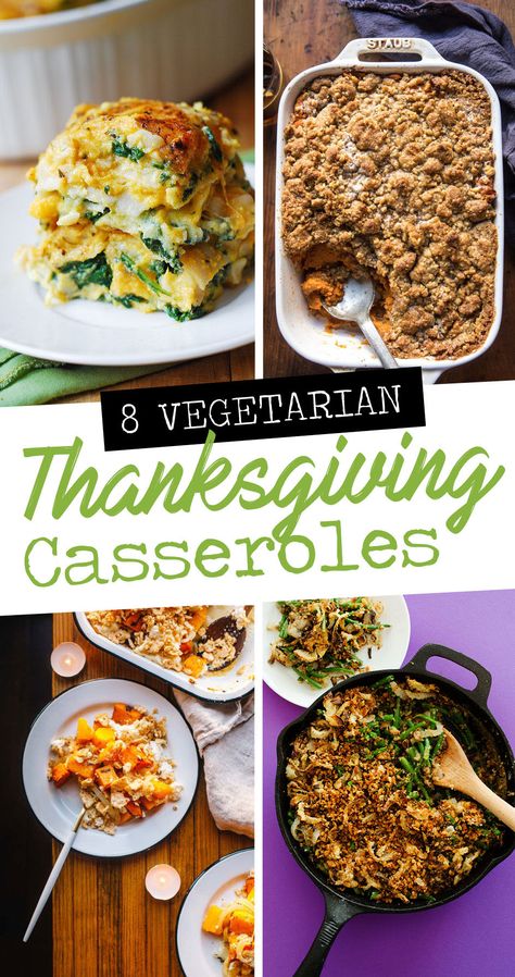 The superheroes of busy weeknights, the staples of holiday feasts, the one pan wonders...here are 8 vegetarian Thanksgiving casserole recipes! Thanksging Recipes, Easy Vegetarian Thanksgiving Recipes, Thanksgiving Casseroles, Squash Lasagne, Holiday Butter, Vegetarian Casserole Recipes, Thanksgiving Main Dish, Thanksgiving Casserole Recipes, Vegetarian Holiday Recipes