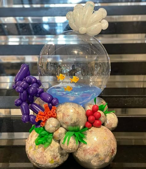 Under The Sea Balloon Decor, Nemo Baby Shower, Finding Nemo Baby, Nemo Baby, Ocean Theme Birthday, Table Centerpiece Ideas, Ocean Party, Personalized Balloons, Under The Sea Theme