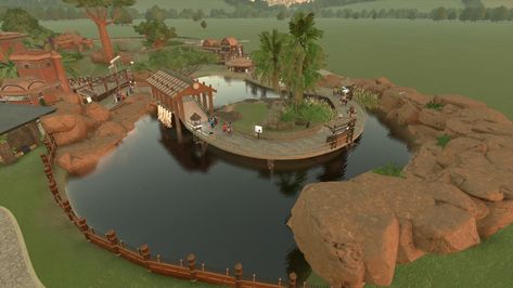 Planet Zoo Walkthrough Habitat, Planet Zoo Enclosure, Planet Zoo Flamingo Habitat, Zoo Planet Ideas, Flamingo Enclosure, Zoo Habitat Ideas, Planet Zoo Habitat, Planet Zoo Habitat Ideas, Flamingo Habitat