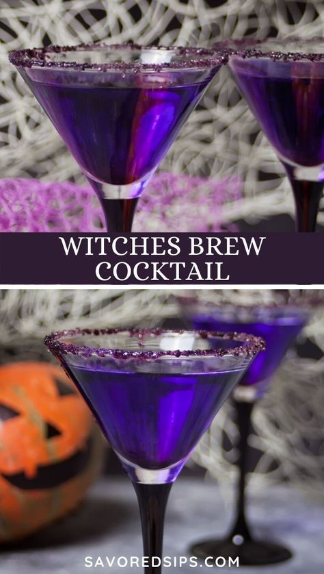 Witches Brew Cocktail Recipe, Witches Brew Cocktail, Witch Brew Recipe, Spooky Cocktails, Halloween Themed Drinks, Cocktails Easy, Halloween Party Drinks, Halloween Drinks Alcohol, Fun Drinks Alcohol