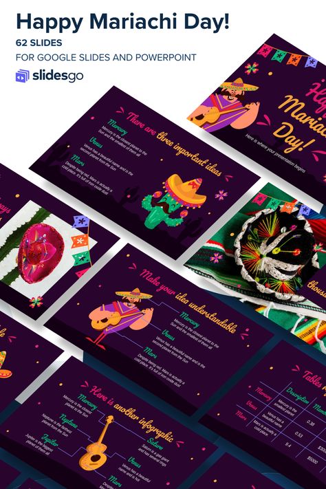 Happy Mariachi Day! Mexico Presentation, Mexico Illustration, Illustration Funny, School Jobs, Powerpoint Layout, Small Planet, Power Point Template, January 21, Google Slides Themes