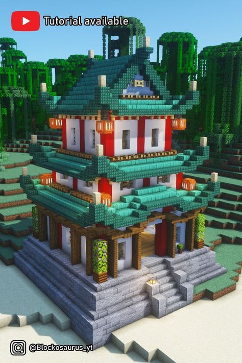 Japanese Beach House, Japanese Minecraft Builds, Minecraft Beach, Japanese Beach, Minecraft Beach House, Minecraft Japanese House, Minecraft Japanese, Case Minecraft, Houses Minecraft