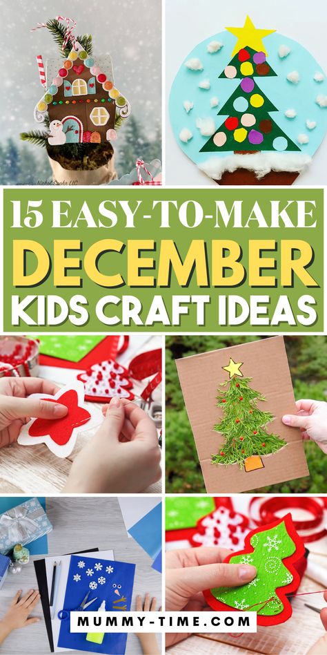 Get into the holiday spirit with 15 fun December crafts for kids! 🎄✨ These creative projects are perfect for keeping little hands busy during the winter months. From festive decorations to homemade gifts, there’s something for everyone. Save this pin for endless crafting inspiration! 📌🎨 December Crafts For Kids, Santa Claus Crafts, Winter Crafts Preschool, Cardboard Christmas Tree, Homemade Holiday Cards, Elf Crafts, Christmas Card Images, Christmas Tree Images, December Crafts