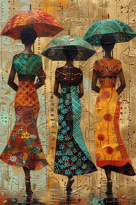 Africa Sketch, Ruth Sanderson, Traditional African Art, Walking Together, Inspirational Digital Art, African Artwork, Afrique Art, African Wall Art, Afrikaanse Kunst