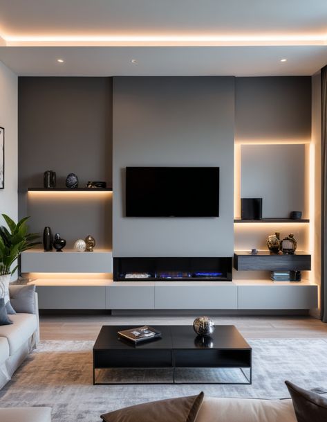 47 Living Room TV Wall Ideas To Transform Your Space In Style Tv Wall Panel, Textured Wall Panels, Apartment Decorating On A Budget, Tv Wall Unit, Stone Cladding, Tv Wall Design, Living Room Tv Wall, Wall Designs, Built In Cabinets