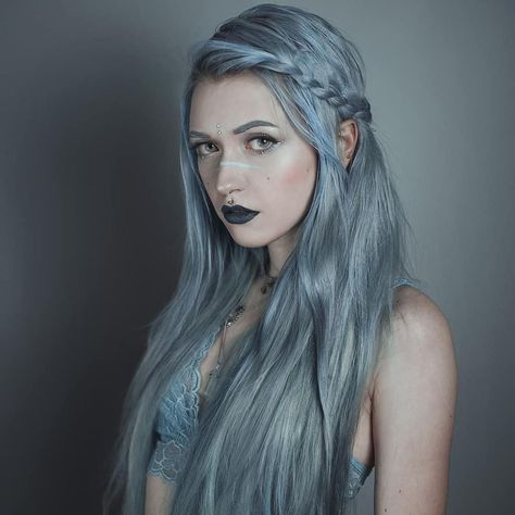 Lunar Tides Hair Colors on Instagram: “🌪Smoke + Shade🌪 @anya_anti looking gorgeous in our Moonstone + Silver Lining💙” Moonlight Hair, Lunar Tides Smokey Purple, Mystical Silver Moonstone Necklace, Moonstone Hair, Lilac Frost Hair, Moonstone Hair Piece, Edgy Hair, Silver Lining, Hair Colors