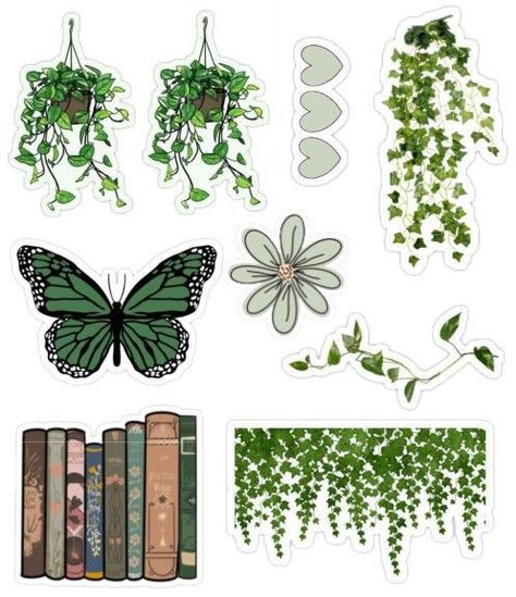 Green Aesthetic Vintage Sticker, Aesthetic Designs For Journals Printable Green, Aesthetic Plants Stickers Printable, Collanote Stickers, Green Stickers Printable, Green Printable Stickers, Green Vintage Stickers, Plant Stickers Printable, Green Stickers Aesthetic Printable