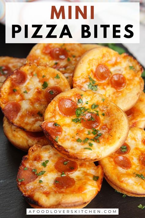 Mini Pizza Bites: The Ultimate Party Snack - A Food Lover's Kitchen Party Pizza Appetizers, Cheese Pizza Appetizer, Pepperoni Pizza Appetizers, Easy Pizza Bites, Pepperoni Bites Appetizers, Pizza Type Appetizers, Mini Pepperoni Recipes, Pizza Hors D’oeuvres, Mini Pizza Cups