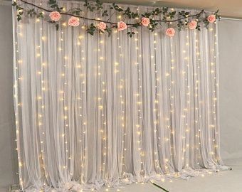 Tulle Backdrop, Bridal Shower Decorations Rustic, Engagement Decorations, Boho Wedding Decorations, Rustic Bridal, Diy Backdrop, Bridal Shower Rustic, Stage Decorations, Tulle Wedding