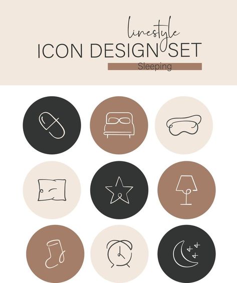 Linestyle Icon Design Set Sleeping Sleep Logo Design, Sleep Logo, Vector Game, Icon Set Vector, Design Ad, Design Set, Set Design, Icon Set, Game Design