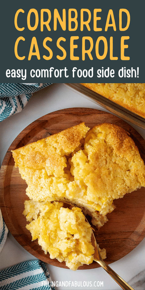 If you're looking for a comforting Thanksgiving side dish recipe, give this Cornbread Casserole a try! It's an easy Thanksgiving recipe that your guests will LOVE. If you're looking for the classic Jiffy corn casserole reicpe, you've found it! Corned Bread Casserole, Cornbread Casserole Thanksgiving, Cornbread Casserole Pioneer Woman, Corn Meal Casseroles, Quaker Yellow Corn Meal Cornbread Recipe, Thanksgiving Cornbread Casserole, Cornbread Casserole Krusteaz, Cornbread And Corn Casserole, Cornbread Casserole From Scratch