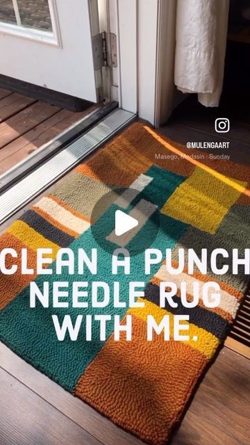 Shula M Brown | African Embroidery & Fibre Artist on Instagram: "Repost from last summer when I cleaned my punch needle rug ☺️ When made correctly, punch needle rugs last generations, I hope mine does!" Hand Punched Rug, Punch Needle Bath Mat, Needle Punch Rugs, Punch Needle Designs Ideas, Punch Needle Carpet, Needle Punch Rug, Punch Needle Rugs, Punch Needle Ideas, Fibre Artist