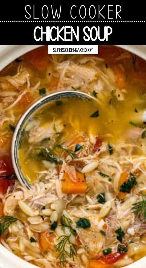 Whole Chicken Soup, Chicken Breast Soup, Chicken Soup Recipes Crockpot, Slow Cooker Chicken Soup, Chicken Soup Slow Cooker, Chicken Soup Crockpot, Crockpot Chicken Thighs, Slow Cooker Chicken Thighs, Homemade Chicken Soup