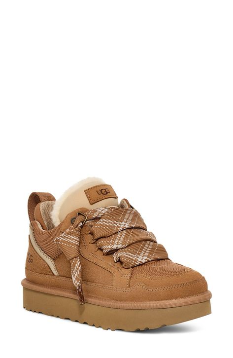 UGG® Lowmel Sneaker available at #Nordstrom Chunky Lace Shoes, Cute Chunky Shoes, Lowmel Sneaker, Uggs Sneakers, Ugg Lowmel, Uggs Shoes, Cute Uggs, Ugg Boots Outfit, Ugg Sneakers