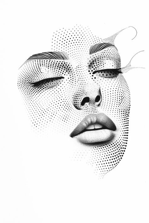 Girl Face Tattoo Design, Dot Work Tattoo Design, Face Tattoo Design, Stippling Drawing, Modern Art Tattoos, Face Tattoos For Women, Tattoo Dotwork, Girl Face Tattoo, Tattoo Desings