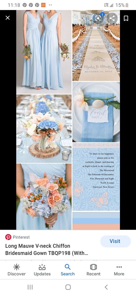 Baby Blue Wedding Theme, Light Blue Color Palette, Blue Color Palette Wedding, Cornflower Blue Wedding, Apricot Wedding, Color Palette Wedding, Peach Wedding Colors, Sky Blue Weddings, Wedding Theme Color Schemes