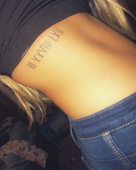 Roman Numeral Bicep Tattoo, Roman Numeral Tattoo Women, Roman Numeral Tattoo, Numeral Tattoo, Roman Numeral Tattoos, Ribcage Tattoo, Bicep Tattoo, Tattoo Women, Roman Numeral